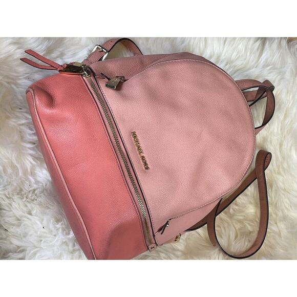 Michael Kors Peach and Coral Color leather‎ Back Pack / Shoulder Bag / Purse - Picture 1 of 8